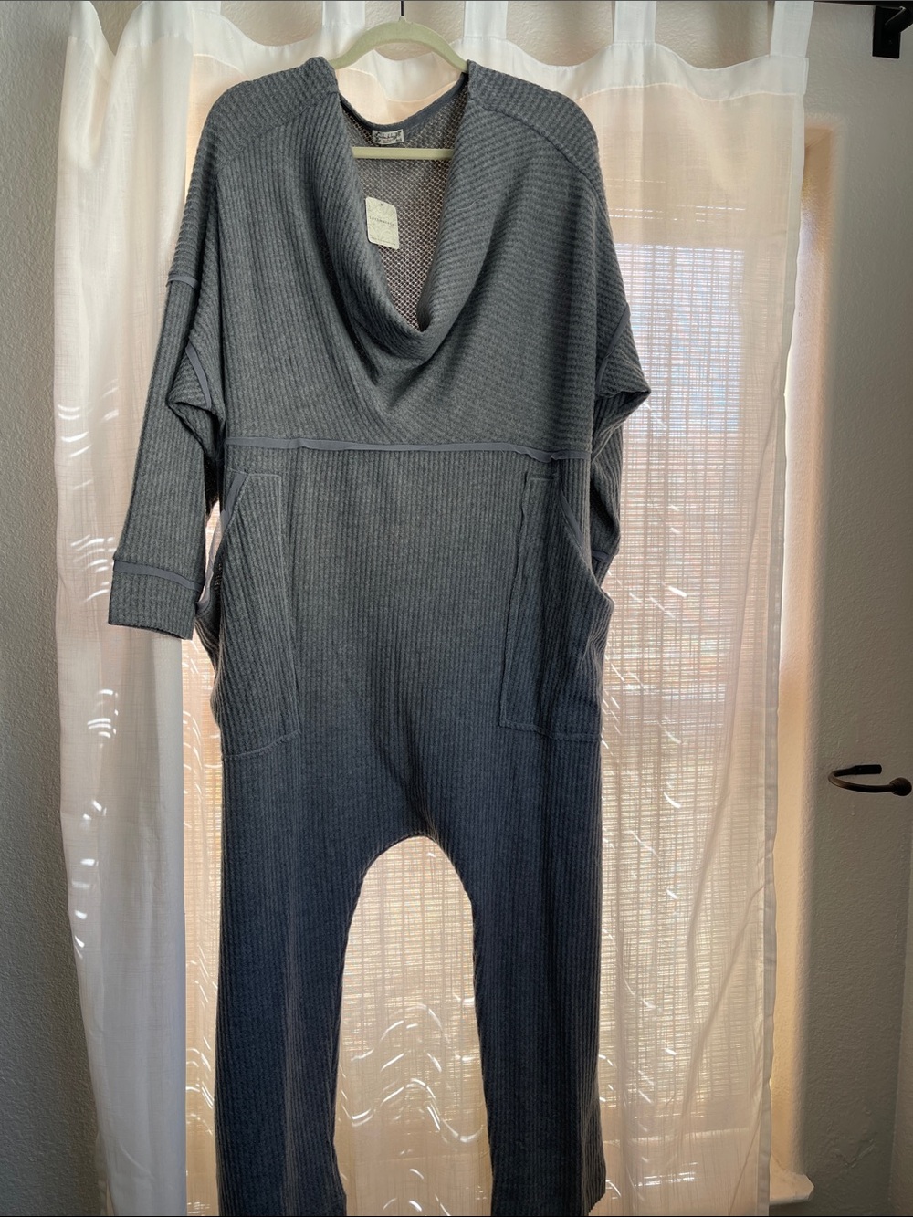 Free People Cozy sweater Ribbed Jumpsuit/onesie in Gray